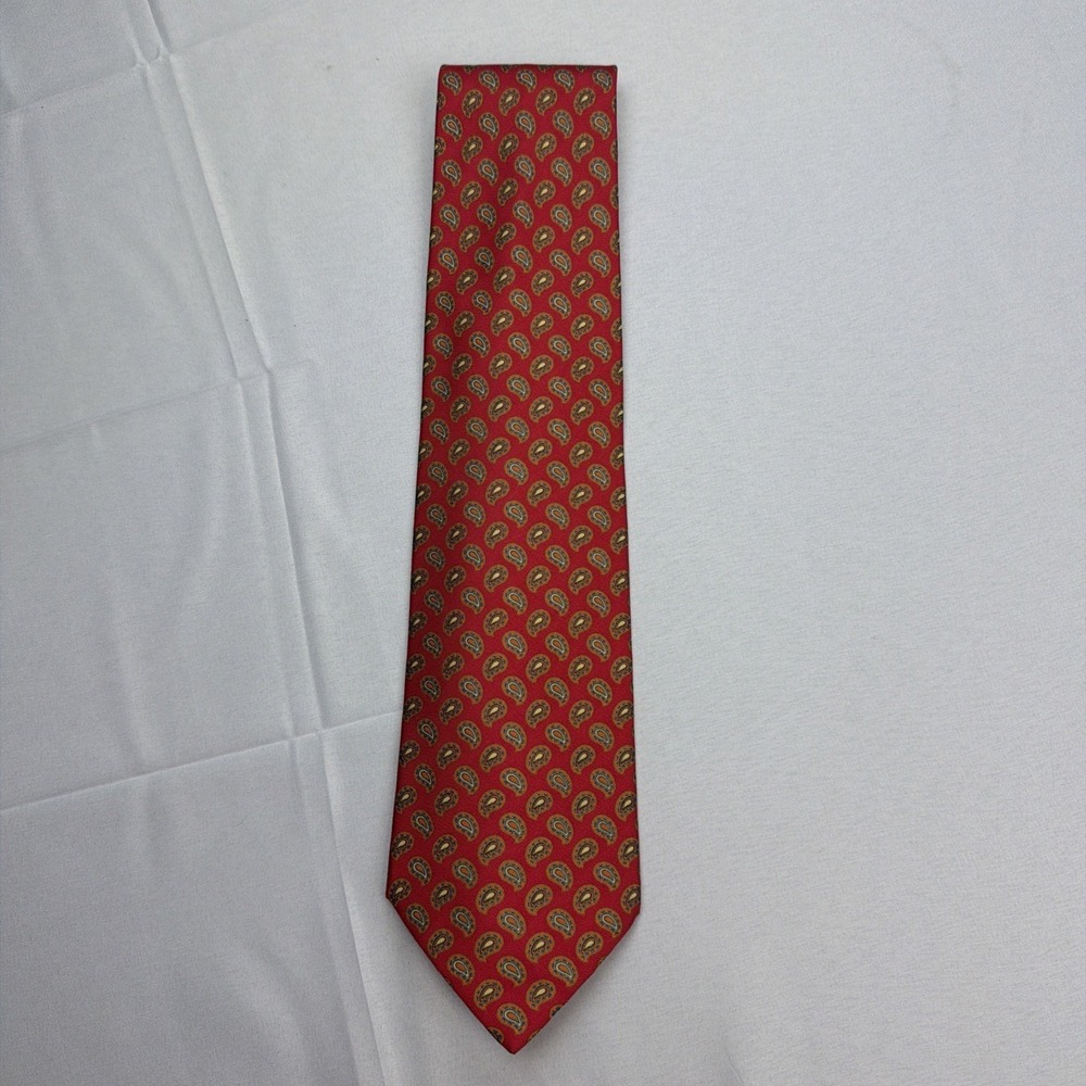 Stafano Ricci Men's Tie 100% Silk Red Paisley / Made in Italy /60"x4"